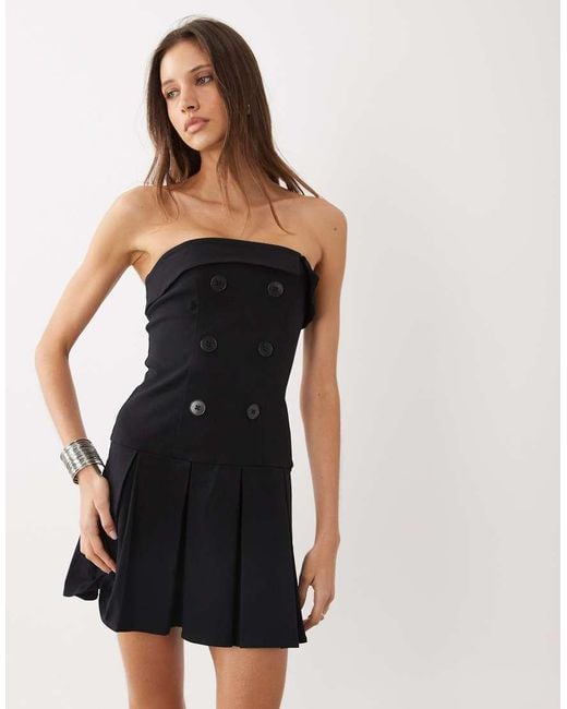 Cotton On Natural Strapless Suiting Mini Dress