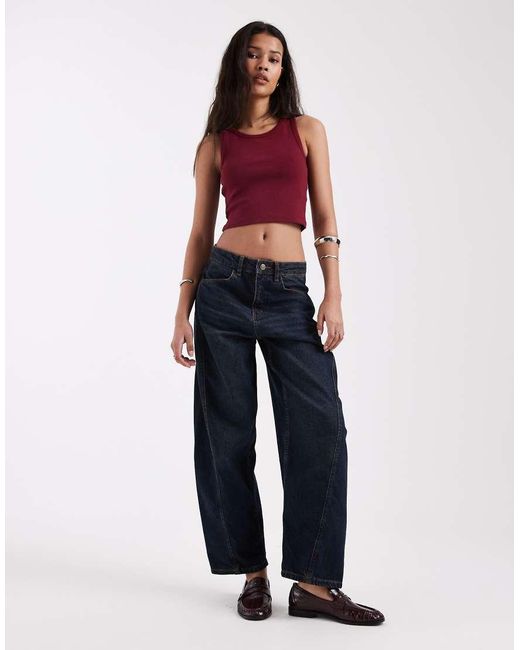 JJXX Red Fallon Ribbed Cropped Vest