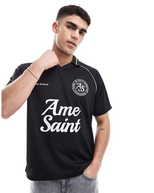 River Island Black Sport Polo Top for men