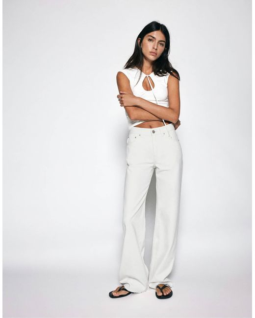 Jean droit ample Pull&Bear en coloris White