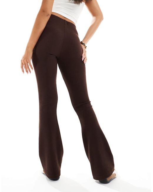 ASOS Brown Heavyweight Rib Flare Pants