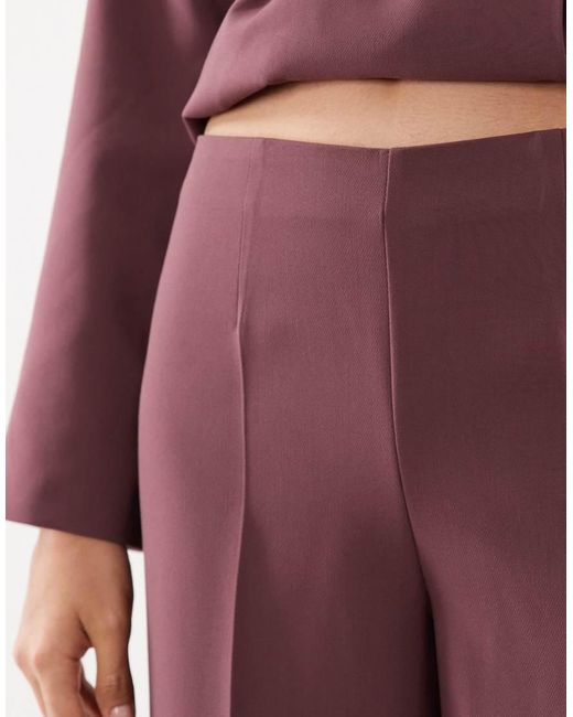Aware Red High Waist Wide Leg Tailo Trouser Co-ord
