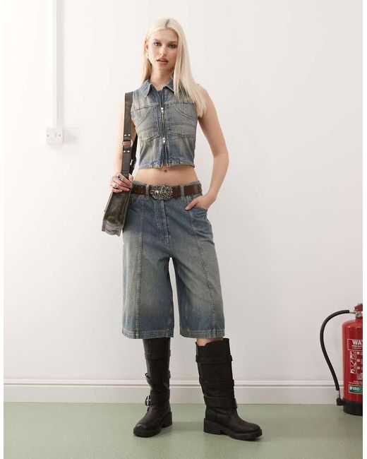 Collusion Blue Iconic Denim Waistcoat Co-Ord