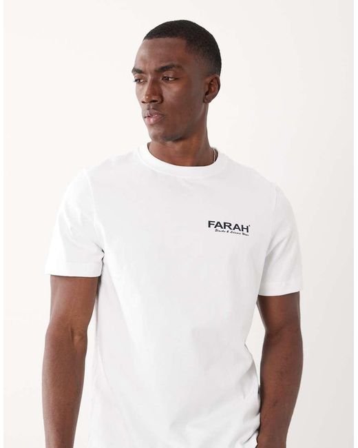 Farah White Clissold Graphic Logo T-shirt for men