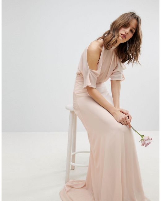 tfnc high neck maxi bridesmaid dress with fishtail