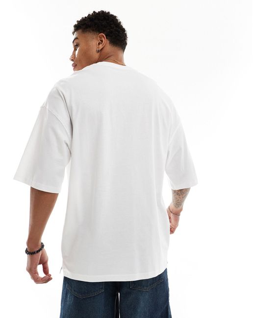 Camiseta blanca ultragrande Jack & Jones de hombre de color White