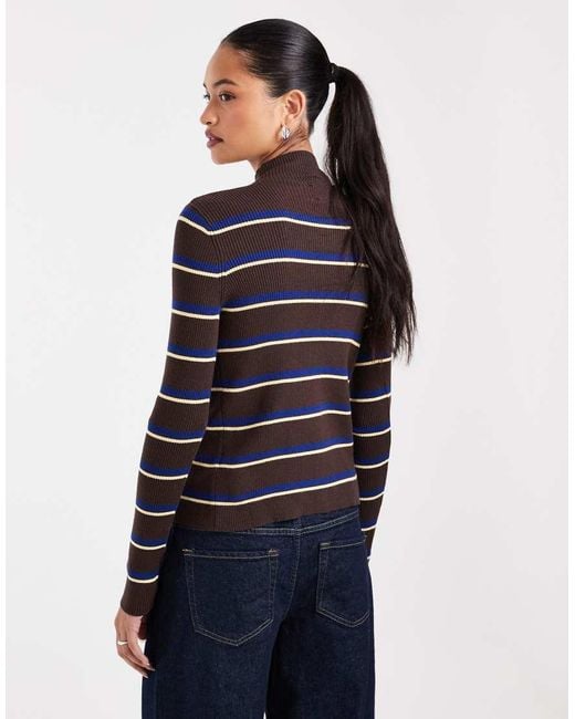 ASOS Blue Button Through Funnel Neck Cardigan
