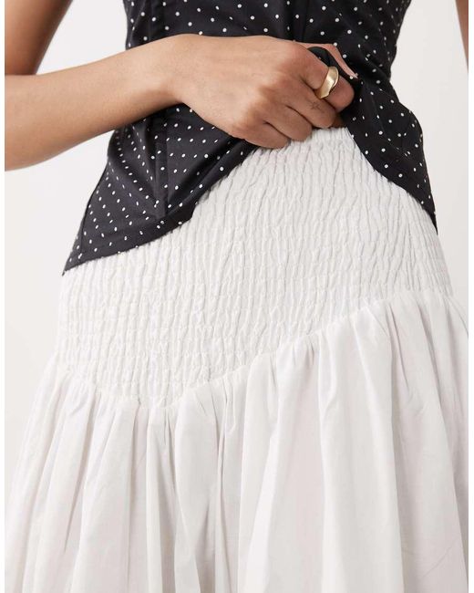 WeWoreWhat White Smocked Maxi Skirt