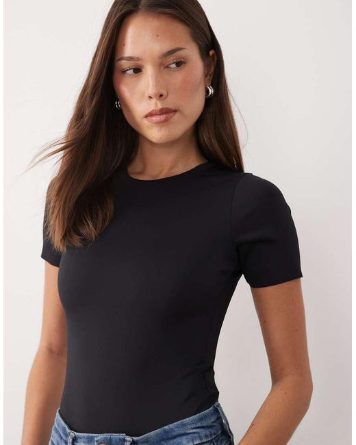 GOOD AMERICAN Blue Sculpting Tee Bodysuit