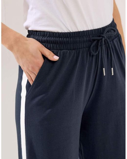 Long Tall Sally Blue Pipe Detail Wide Leg Joggers