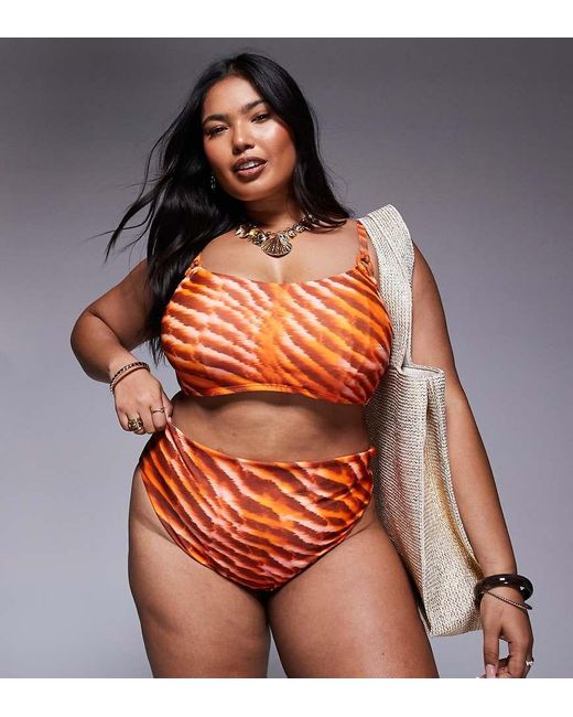 ASOS Orange Asos Design Curve Charlie High Waist Bikini Bottom