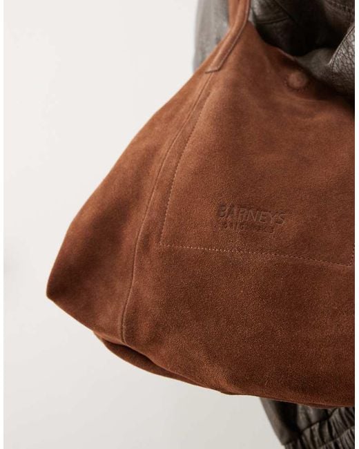 Barney's Originals Brown Suede Tote Bag