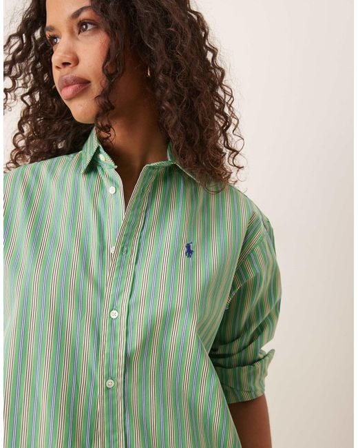 Chemise à rayures avec logo emblématique - /jaune Polo Ralph Lauren en coloris Green