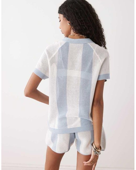 Collusion White Knitted Textured Footy Top