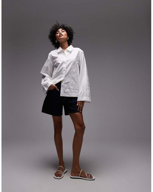 ARKET Gray Embroidered Shirt