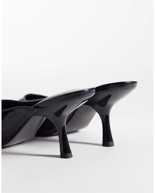 ASOS Black Sophie Mid Heeled Mules