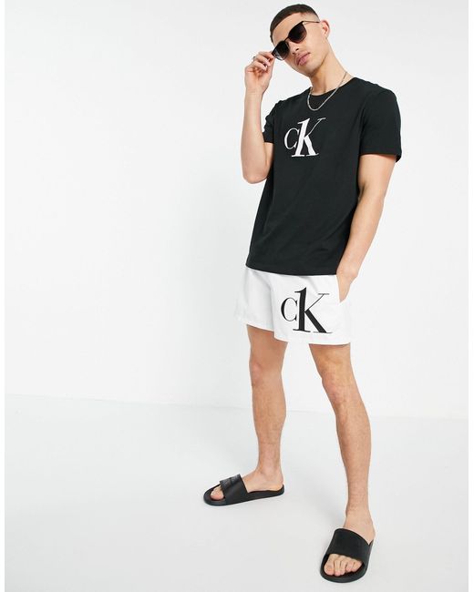 Calvin Klein Cotton Ck One Relaxed Fit Swim T-shirt in Black for Men - Lyst