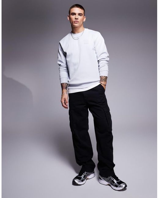 Sudadera Claro De Corte Estándar Con Cuello Redondo Salbo Dropneedle De Boss de hombre de color Gray