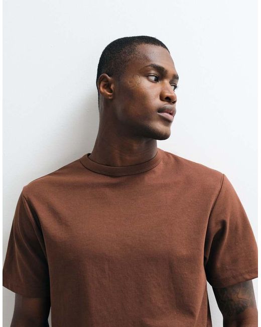 ASOS Brown Breathemaxtm Heavyweight Regular Fit T-shirt for men