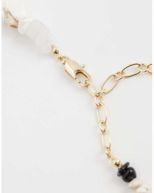 ASOS Blue Mixed Semi-precious Chipping Stone Necklace for men