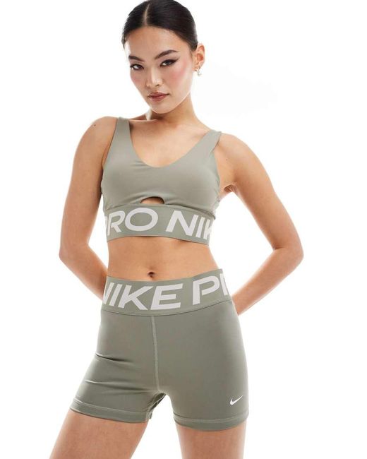 Nike Gray Nike Pro Training Dri-fit 365 3 Inch Sculpt leggings Shorts