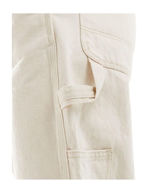 Only & Sons White Loose Fit Carpenter Jeans for men