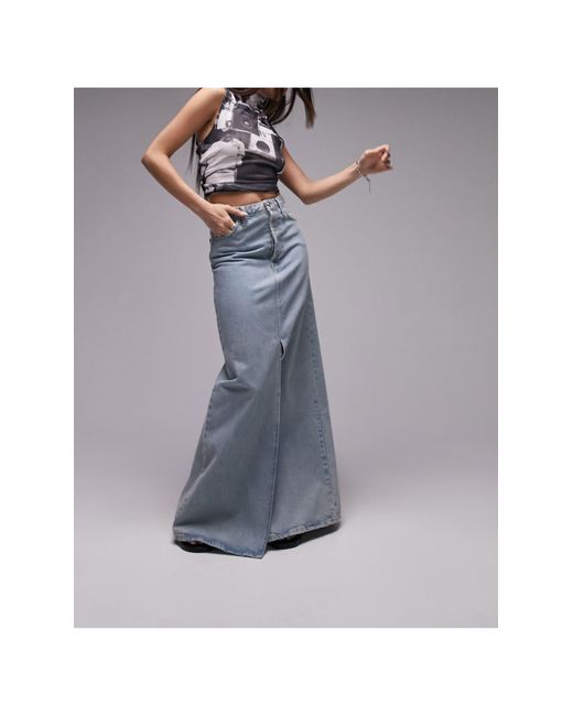 Blue Double Split Maxi Skirt – The Fashion Bible