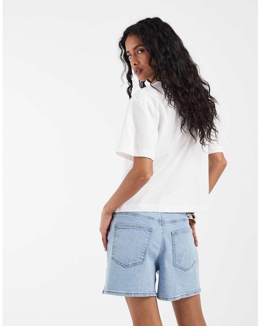 ONLY White Denim Shorts With Stretch