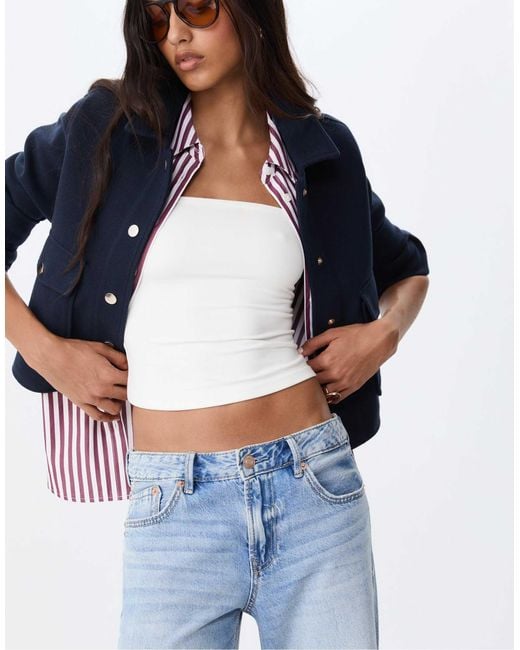 Stradivarius Blue – weiche, kurze jacke