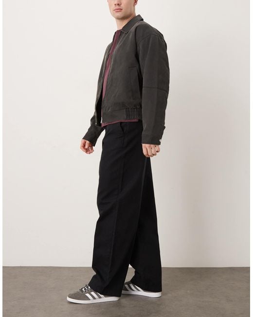 ASOS Black Loose Straight Chinos for men