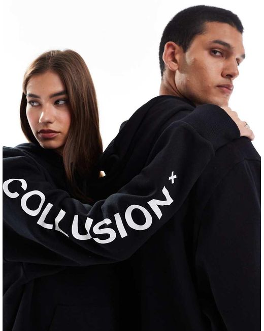 Collusion Black Unisex Logo Hoodie