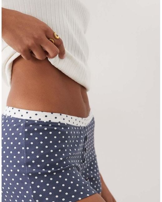 Cotton On Blue 2 Pack Polka Dot Pyjama Short