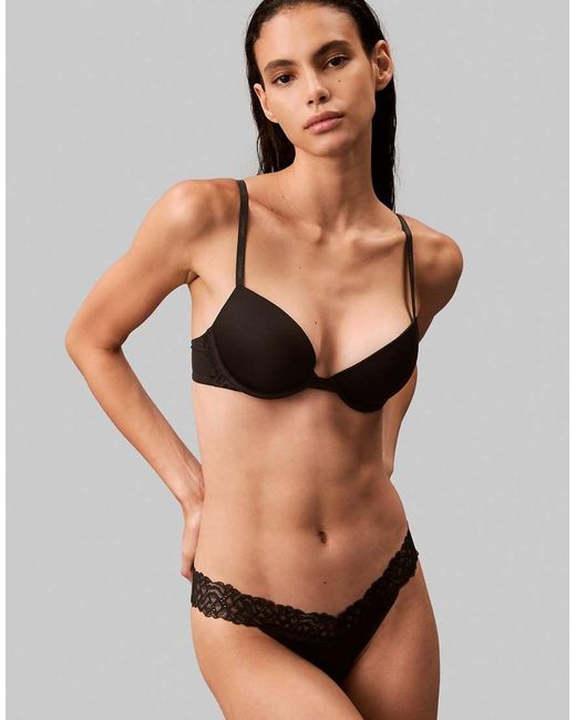 Calvin Klein Black Push-Up Plunge Bra