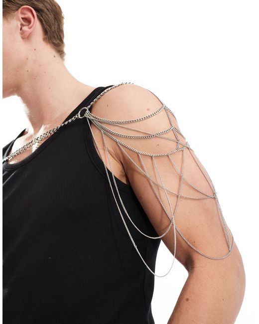 ASOS Black Shoulder Harness With Hanging Chains for men