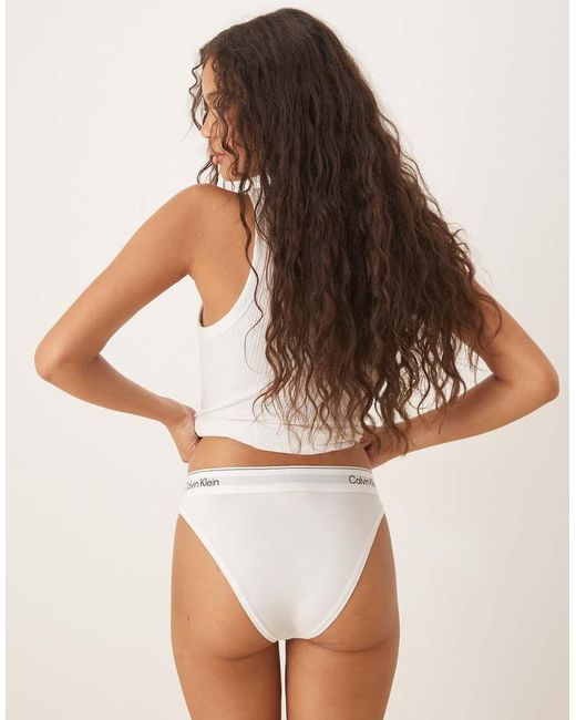 Calvin Klein Brown Icon Cotton Modal High Leg Tanga