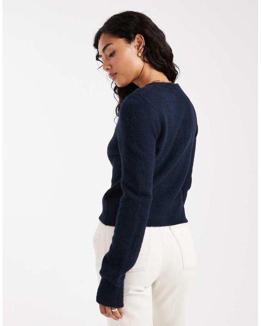 ASOS Blue V Neck Fitted Cardigan