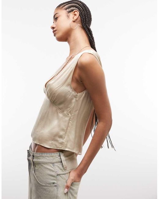 Weekday Natural Satin Top