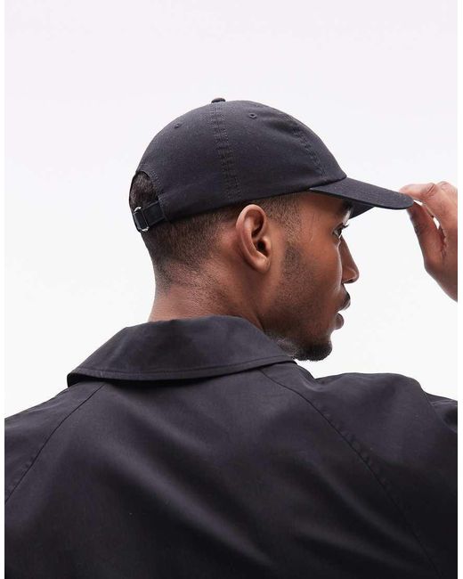 DOUBLE A by WOOD WOOD Blue 100% Cotton Standard Contrast Logo Cap for men