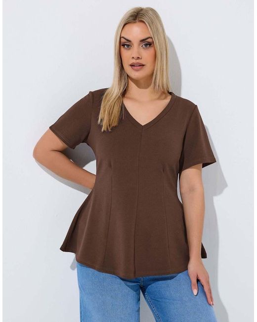 Yours Clothing Blue V-Neck Corset Top