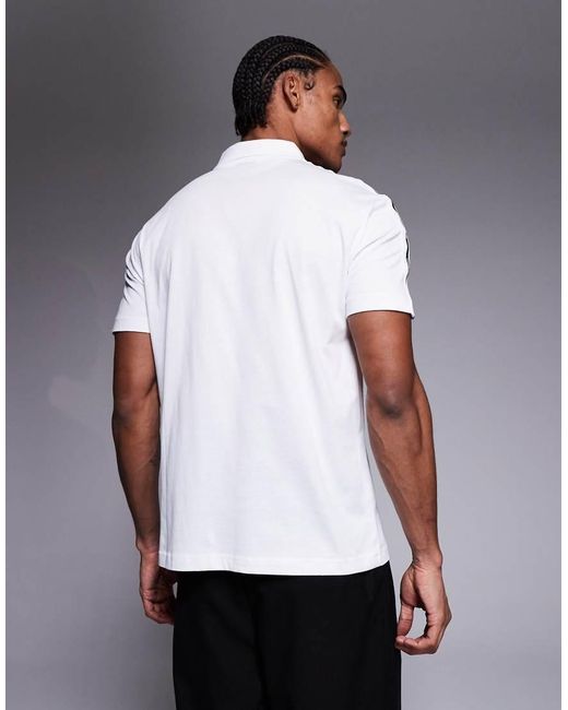 EA7 White Armani Polo Shirt With Contrast Logo Taping for men