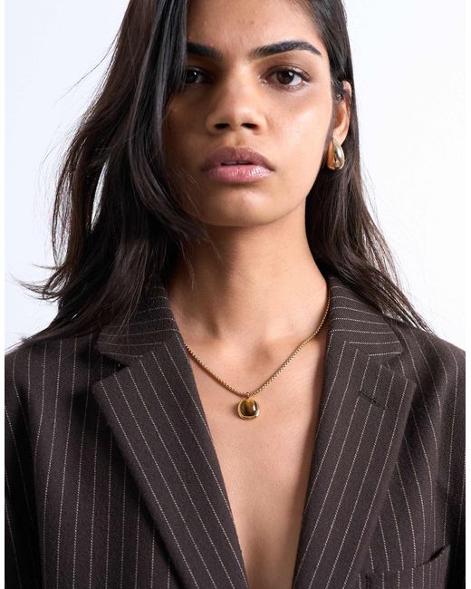 TOPSHOP Black Madison Stainless Steel Pendant Necklace