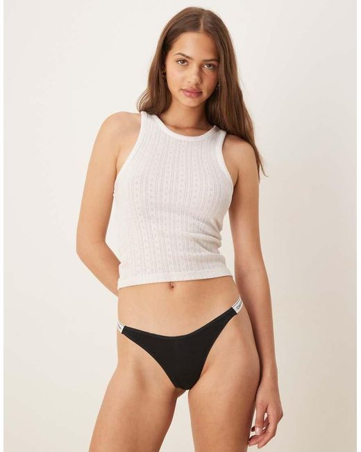 Calvin Klein White Modern Logo Dipped Thong