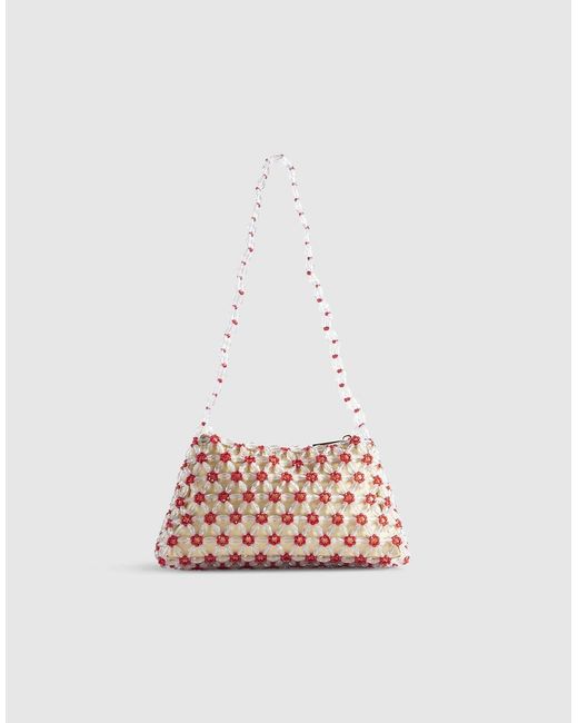 River Island Pink Beaded Daisy Bag