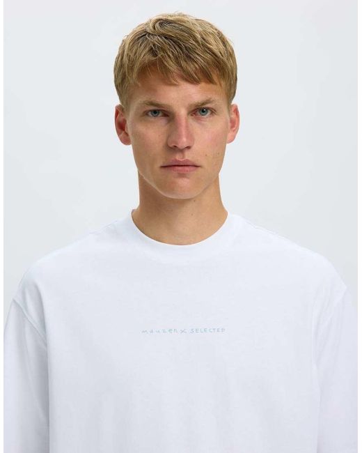 SELECTED White T-Shirt for men