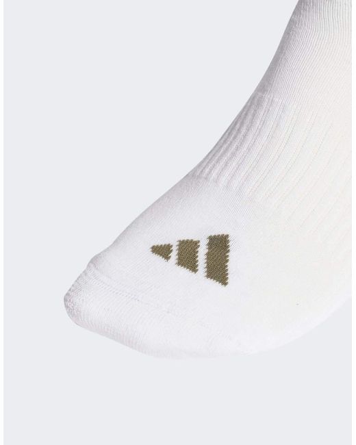Adidas Originals White 3-Stripes Cushioned Sportswear Crew Socks 3 Pair Pack