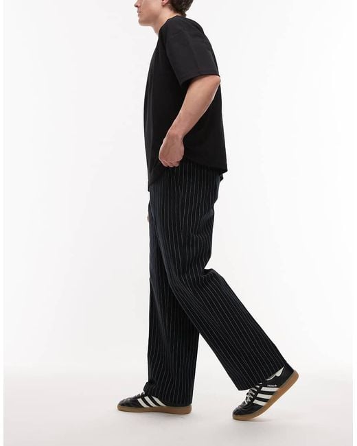 Dickies Black 247 Regular Relaxed Fit Striped Work Trousers for men