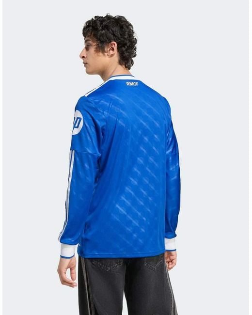 Adidas Originals Blue Real Madrid 25/26 Long Sleeve Third Jersey for men