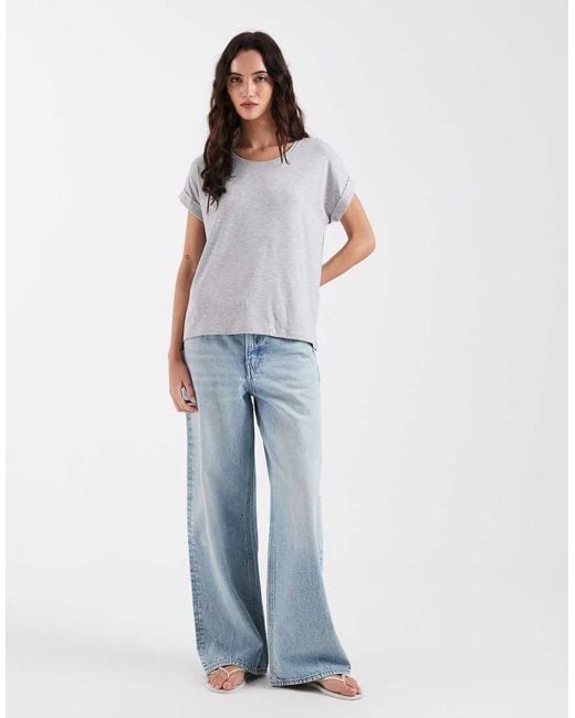 ONLY Gray Soft Round Neck T-shirt