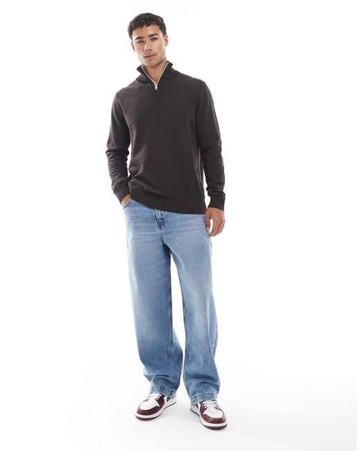 Maglione Con Zip Corta di JJ Rebel in Gray da Uomo