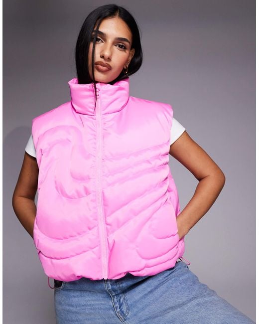 Nike Pink Swoosh Series Oversized Down Vest